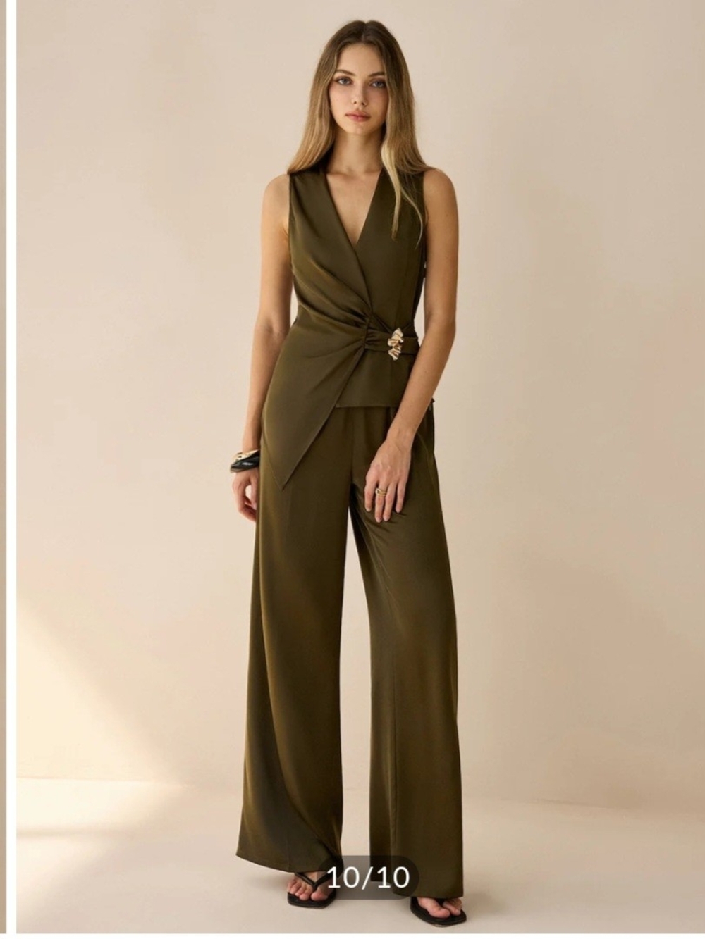 Commense - Asymmetric Wrap Top and Pants Set, New With Tags, Lrg